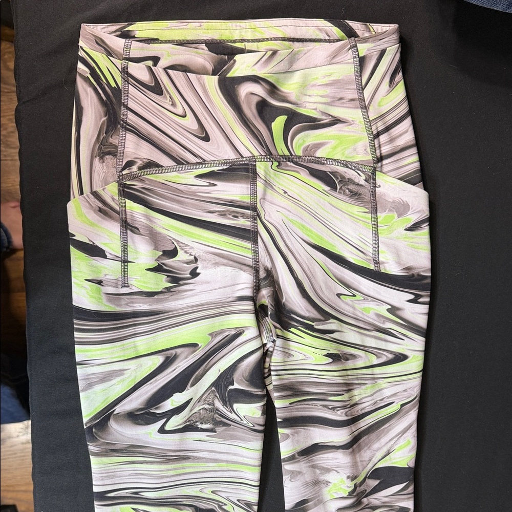 lululemon athletica Marble Print Leggings in Lime, Black & Gray